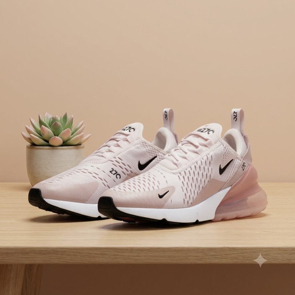 NWT Nike Women's Air Max 270 Running shoe, Light Soft Pink/Pink Oxford-de, 9 US